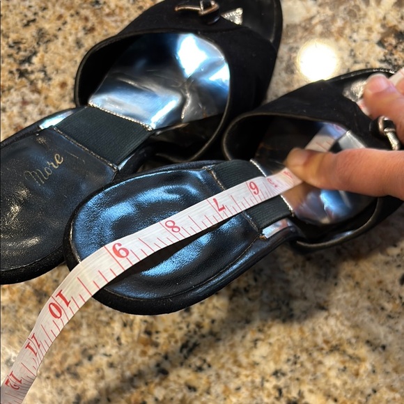 Black Patent Leather Heeled Sandals - Picture 7 of 9